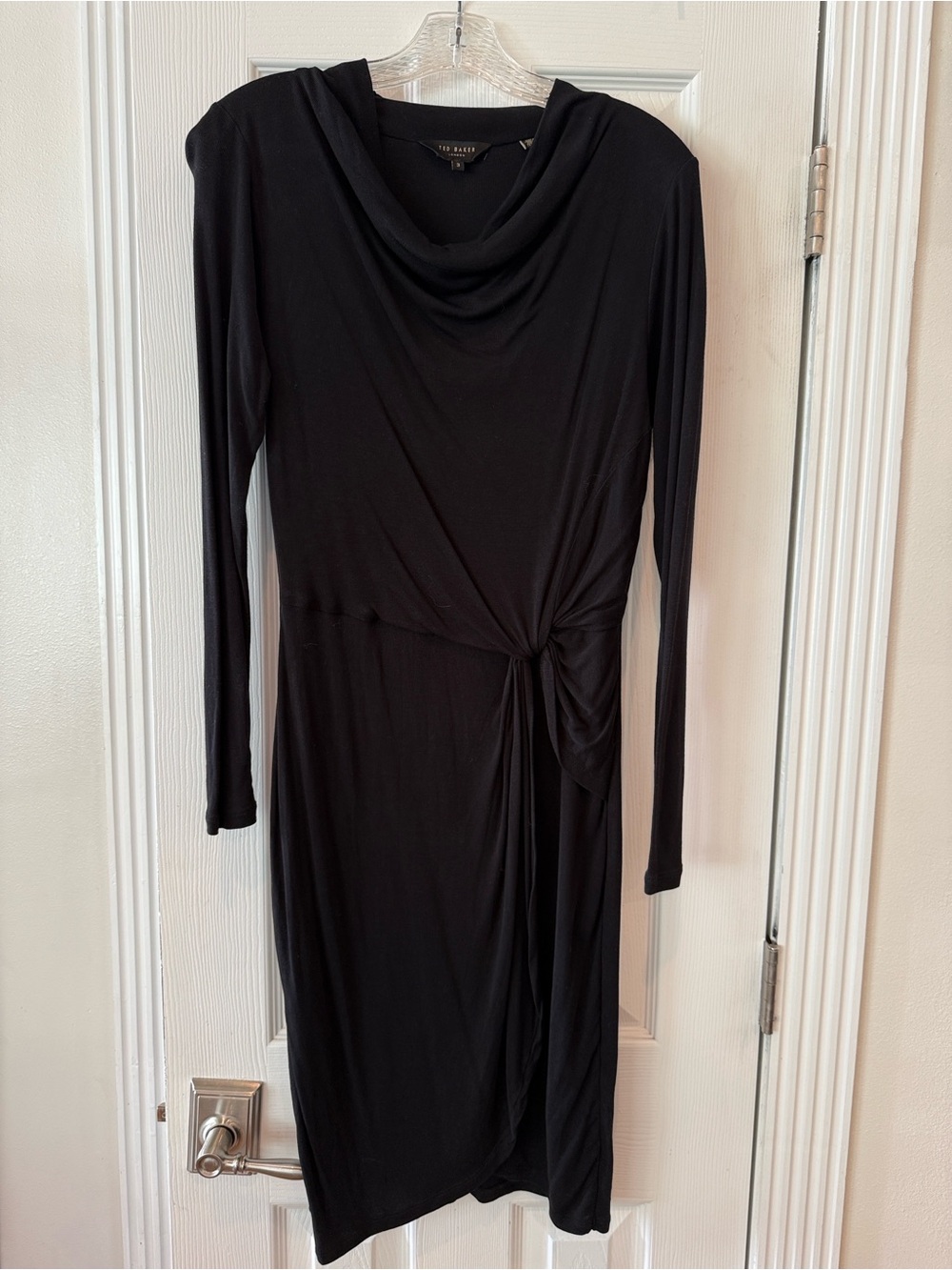 Ted Baker Black Long Sleeve Midi Dress - Sleek Minimal Silhouette